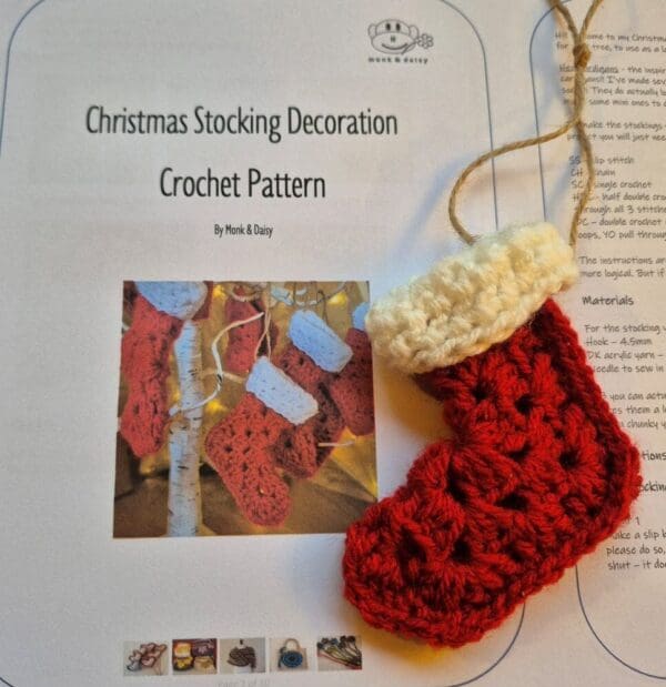 Christmas Stocking Decoration - crochet pattern (PDF) - Image 4
