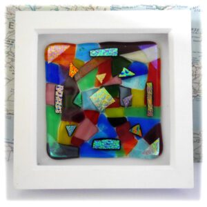 PAtchwork fused glass dichroic picture handmade