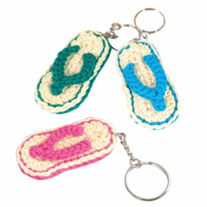 Crochet flip flop keyrings