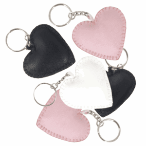 Heart shaped puffy vinyl keyrings