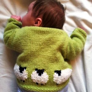 Knitting Pattern-Baby Sheep Jacket and Hat, 0-18 months, DK