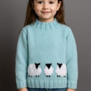Knitting Pattern-Sheep Sweater, 4-11 years, Chunky