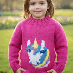 Knitting Pattern-Unicorn Sweater, 4-11 years, Chunky