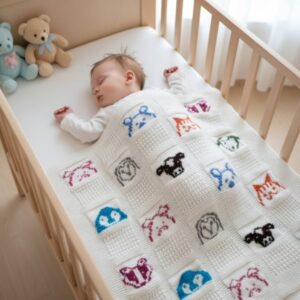 Knitting Pattern-Cute Animal Blanket, Aran