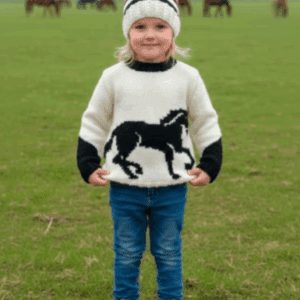 Knitting Pattern-Horse Sweater, 2-10 years, Aran