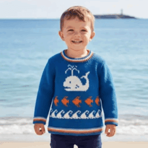 Knitting Pattern-Ocean Sweater, 2-7 years, DK