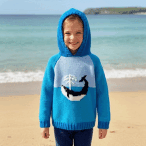 Knitting Pattern-Whale Hoodie, 0-7 years, DK