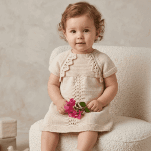 Knitting Pattern-Baby Lace Dress and Shrug, 0-2 years, DK