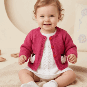 Knitting Pattern- Baby Sheep Dress and Cardigan, 0-18 months, DK