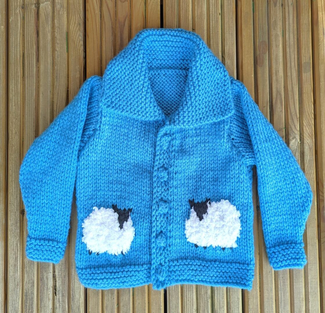 Knitting Pattern - Child Jacket with Sheep in Chunky Yarn for ages 1-11 years - Image 3